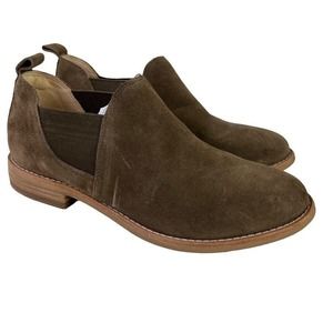 Clarks Brown Ankle Booties with Side Cutouts